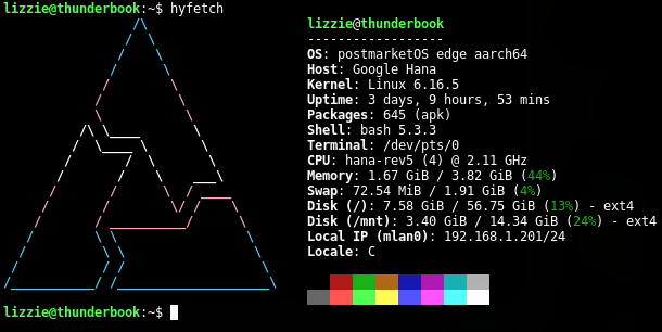 Exhibit A: Chromebook hyfetch in PostmarketOS